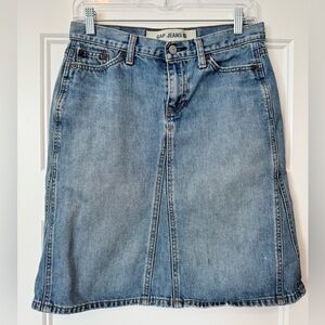 Vintage 90s Gap Jeans Denim A-Line Mini Skirt Size 4 y2k Minimalist